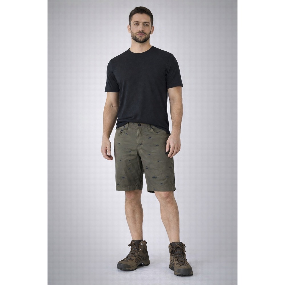 NWT Prana Men's Brion Shorts Outdoor Khaki‎ Mountain Print Size 30x11